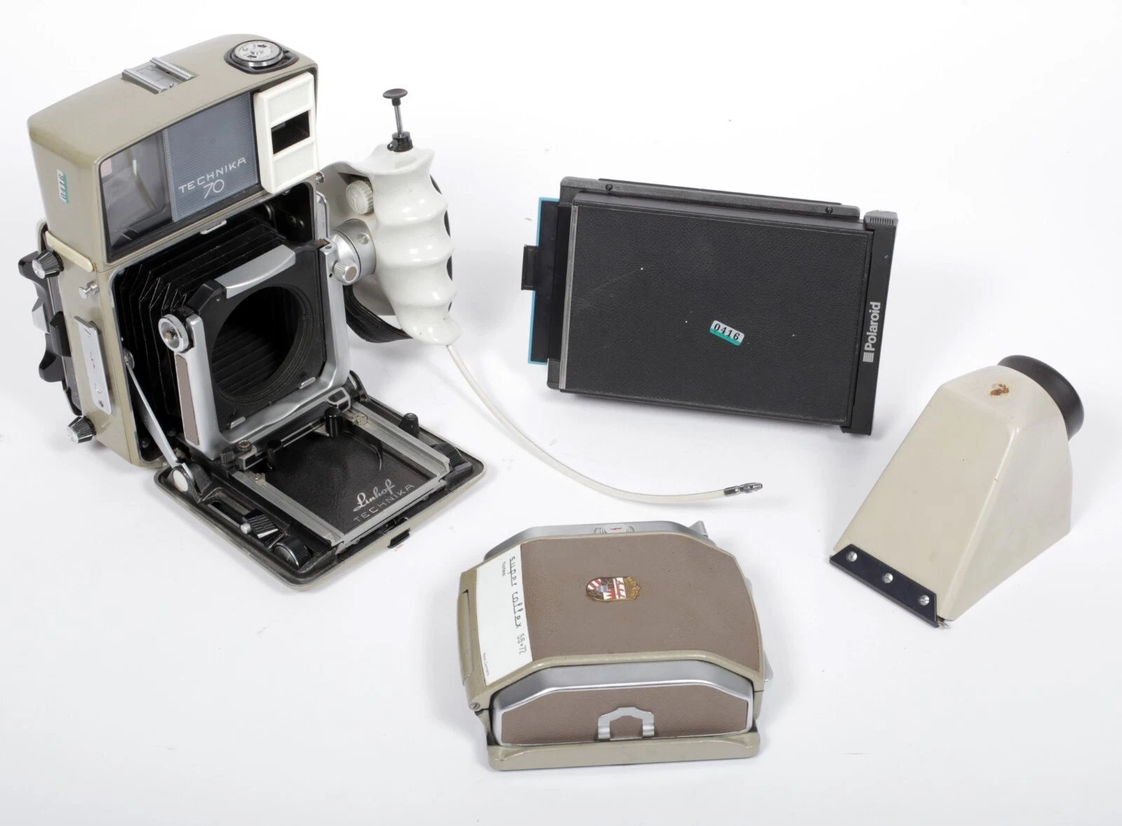 Linhof Technika 70 6X9 camera w/ 2 backs + reflex finder + grip